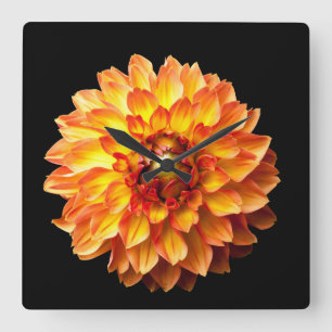 Blume Dahlia Quadratische Wanduhr