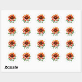 Blume Dahlia Runder Aufkleber (Blatt)