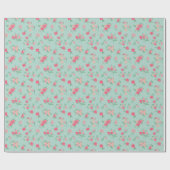 Blume Dainty Pink Aquamarin Geschenkpapier (Flach)