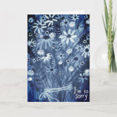 Blume Daisies Bouquet CONDOLENCES blau Karte (Vorderseite)