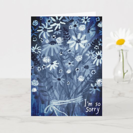 Blume Daisies Bouquet CONDOLENCES blau Karte (Kleine Pflanze)