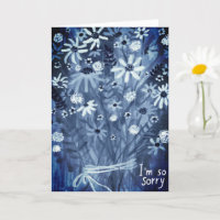 Blume Daisies Bouquet CONDOLENCES blau