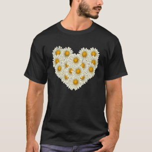 Blume Daisy Heart Botanische Pflanze Gardener Dais T-Shirt