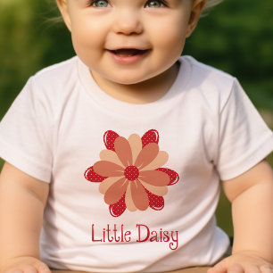 Blume daisy niedlich wenig rot baby t-shirt