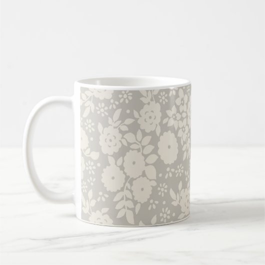Blume Daisy Vintages Muster Grau drucken Kaffeetasse (Links)