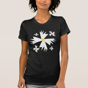 Blume Daisy Weiß und Gelb Geometrisch T-Shirt