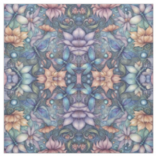 Blume Damask Blue Gold Design Stoff