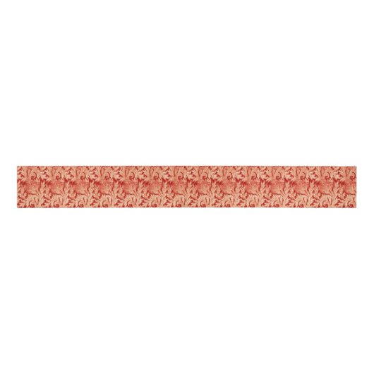 Blume Damask, Mandarin und Light Orange Ripsband (Vorderseite)