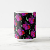 "Blume Dance on Black Tiled" Abstrakte Design-Tass Kaffeetasse (Mittel)
