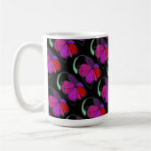 "Blume Dance on Black Tiled" Abstrakte Design-Tass Kaffeetasse (Links)