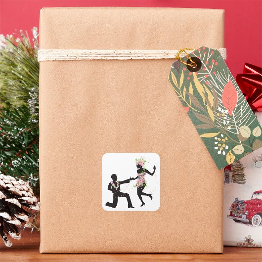 Blume Dancers Quadratischer Aufkleber