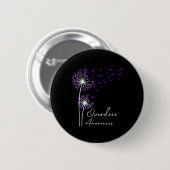 Blume Dandelion Faith Hope Liebe Lila Überdosierun Button (Vorne & Hinten)