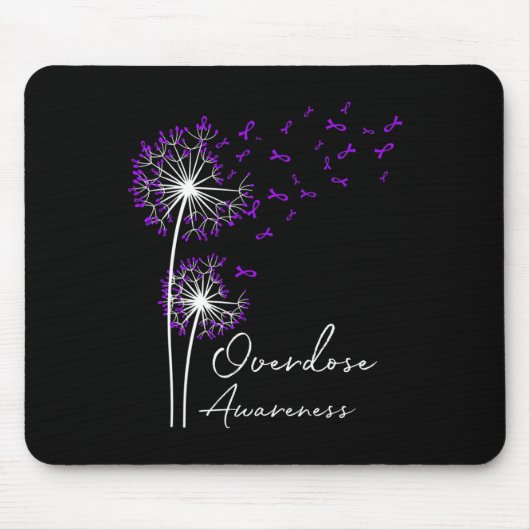 Blume Dandelion Faith Hope Liebe Lila Überdosierun Mousepad (Vorne)