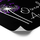 Blume Dandelion Faith Hope Liebe Lila Überdosierun Poster (Ecke)