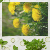 Blume Dandelion Gelb grün Geschirrtuch (Gefaltet)