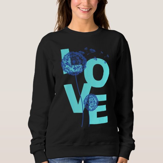 Blume Dandelion Print Lucky Charm Liebe 1 Sweatshirt (Vorderseite)