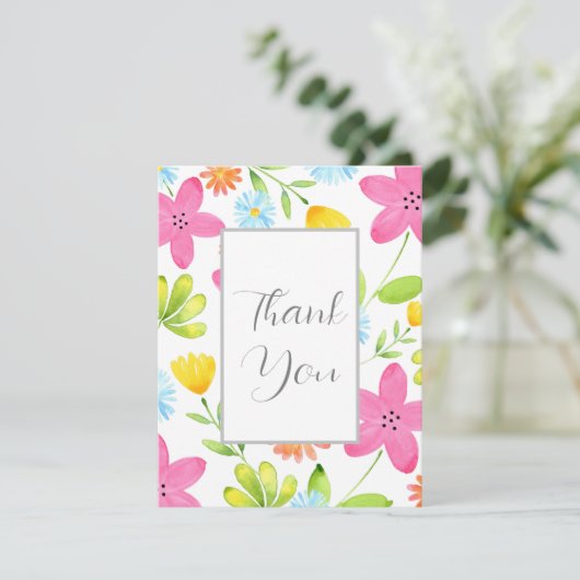 Blume Dankeskarte (Stehend Vorderseite)