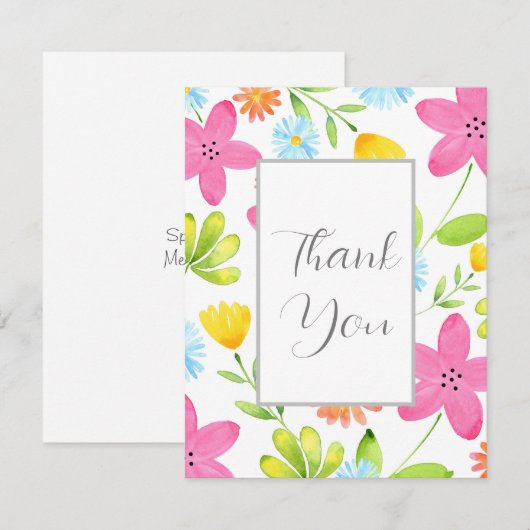 Blume Dankeskarte (Vorne/Hinten)