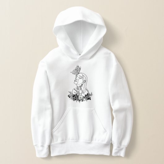 Blume Dark Butterfly Face Portrait Art Hoodie (Ablage )
