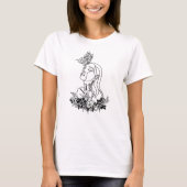 Blume Dark Butterfly Face Portrait Art T-Shirt (Vorderseite)
