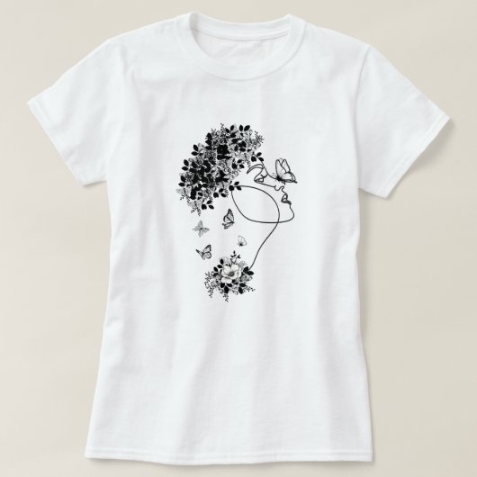 Blume Dark Butterfly Portrait Vintag T-Shirt (Design vorne)