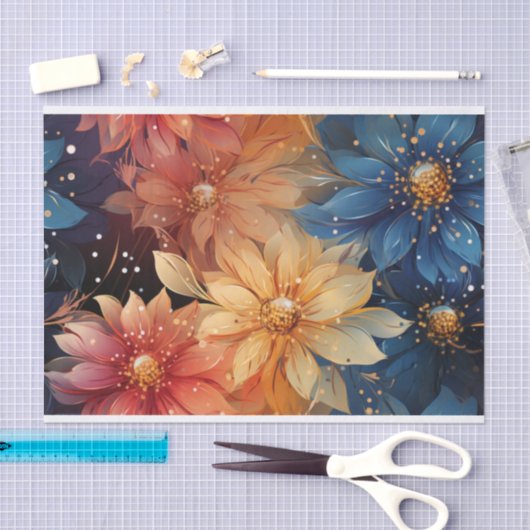 Blume Dark Decopage Seidenpapier (Handwerk)