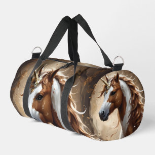 Blume Das Braune Und Weiße Einhorn, Duffle Bag