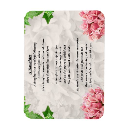 Blume - Daughter Poem Magnet (Vertikal)