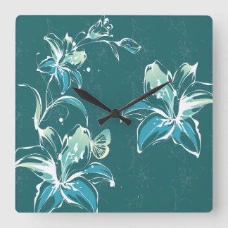 Blume Decor 9 Wanduhren und Zahlenoptionen
