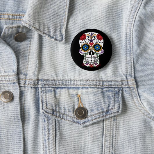 Blume Decorated Human Skull Art Thunder_Cove Button (Beispiel)