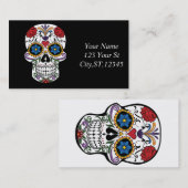 Blume Decorated Human Skull Art Thunder_Cove Visitenkarte (Vorne/Hinten)