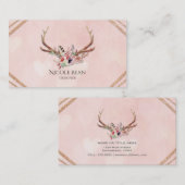 Blume & Deer Antlers Boho Chic Glam Visitenkarte (Vorne/Hinten)