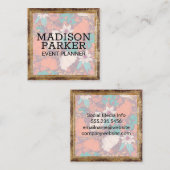 Blume Dekorationsmuster | Antike Rahmen Quadratische Visitenkarte (Vorne/Hinten)