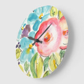 Blume Delight II Große Wanduhr (Winkel)
