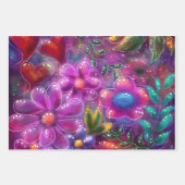 Blume der Abstrakten Blume der Whimsikkügelchen Geschenkpapier Set (Vorderseite)