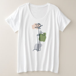 Blume der abstrakten Rose Große Größe T-Shirt