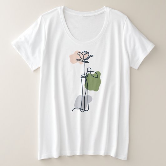 Blume der abstrakten Rose Große Größe T-Shirt (Design vorne)