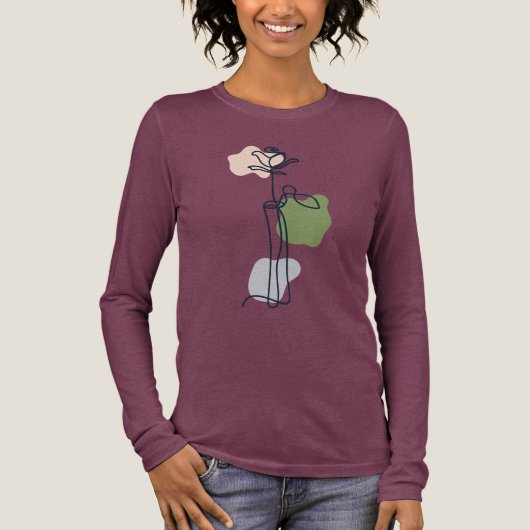 Blume der abstrakten Rose Tri-Blend Shirt (Vorderseite)