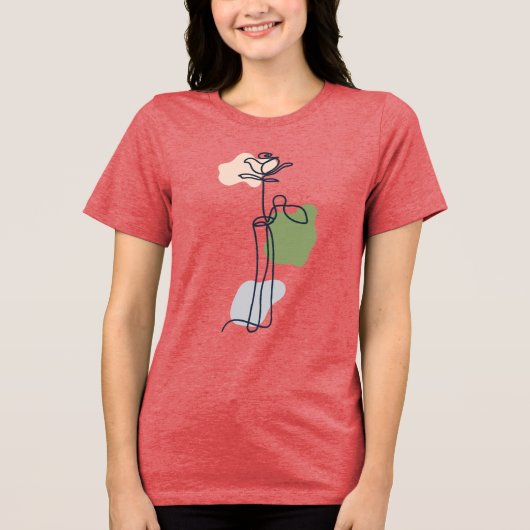 Blume der abstrakten Rose Tri-Blend Shirt (Vorderseite)