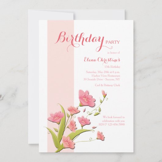 Blume der Alstroemeria Einladung (Vorderseite)