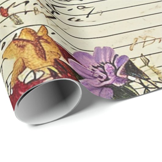 Blume der alten Junk-Zeitschrift Geschenkpapier (Rolleneckpunkt)