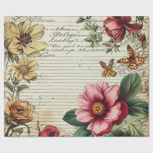 Blume der alten Junk-Zeitschrift Geschenkpapier (Flach)