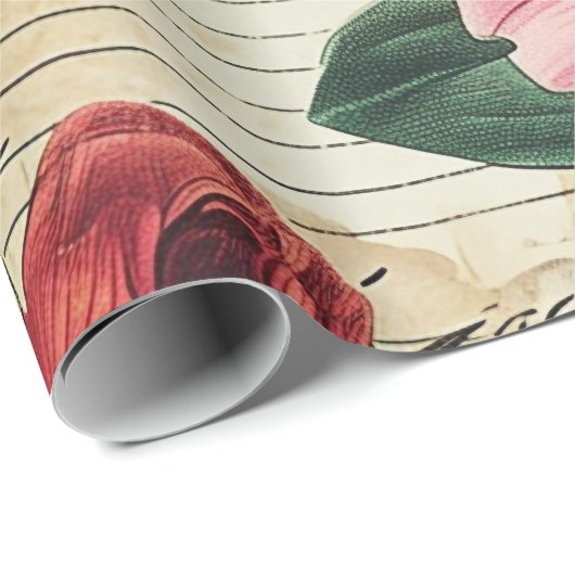 Blume der alten Junk-Zeitschrift Geschenkpapier (Rolleneckpunkt)