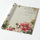 Blume der alten Junk-Zeitschrift Geschenkpapier (Ungerollt)
