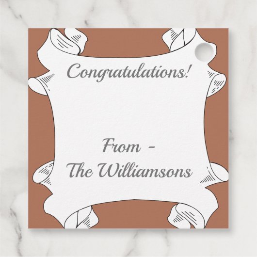 Blume der antiken Rose Geschenkanhänger (Rückseite)