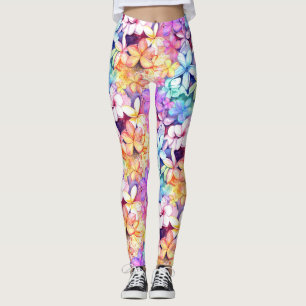Blume der Aquakultur Plumeria in hawaiianischen Le Leggings