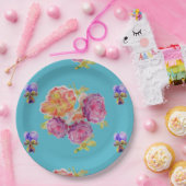 Blume der aquamarinen Rose Musterpapierplatte Part Pappteller (Party)