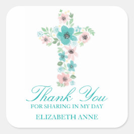 Blume der Aquarellbilder Quadratischer Aufkleber