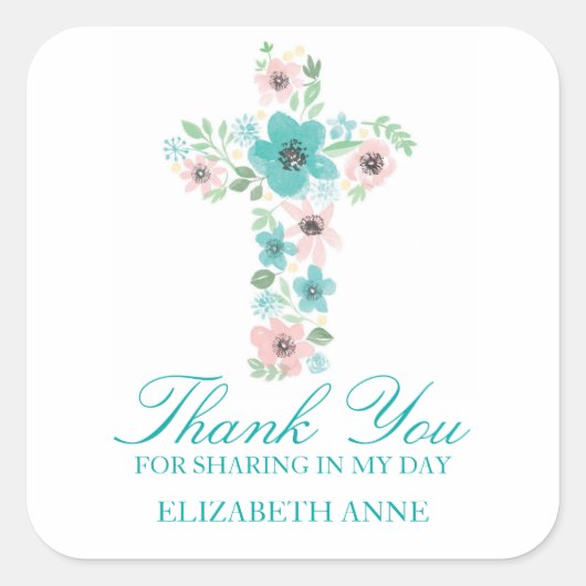 Blume der Aquarellbilder Quadratischer Aufkleber (Vorderseite)