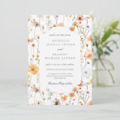 Blume der Aquarellfarben Hochzeitsfeier Einladung (Stehend Vorderseite)